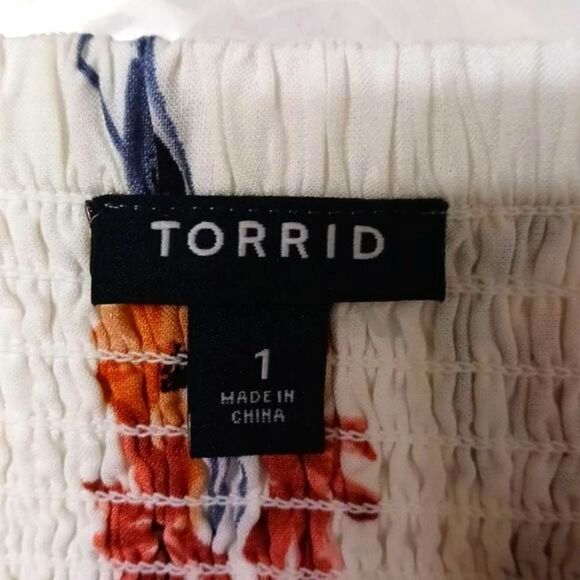 TORRID Women's New Ivory Floral Challis Midi Spring/Summer Tank Dress. - Picture 8 of 15